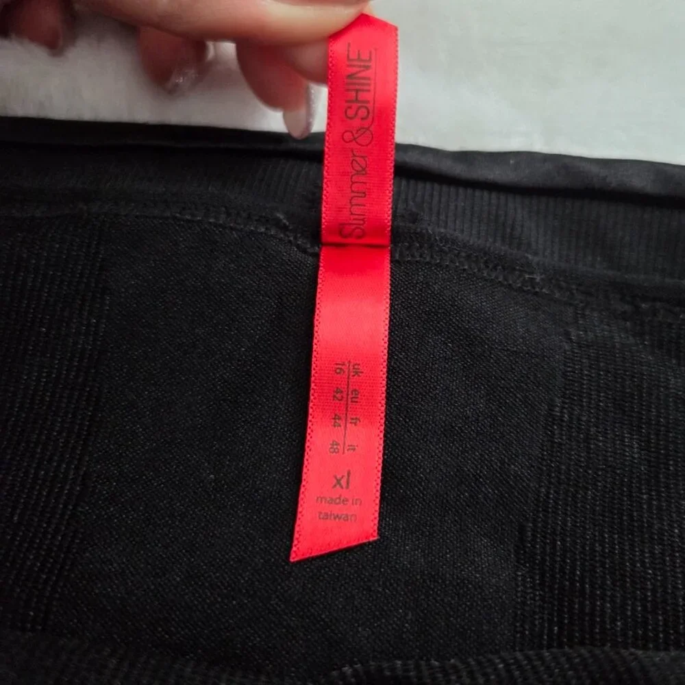 Spanx Shapewear XL Mid Thigh Shaper Slimmer & Shine High Waist Compression Black